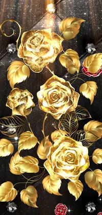 Gold Roses Live Wallpaper