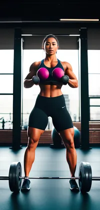 Gym Woman and Barbell Live Wallpaper