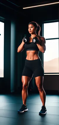 Gym Woman Lifting Weights Live Wallpaper