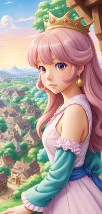 Marvelous Pink Queen Anime Portrait Live Wallpaper