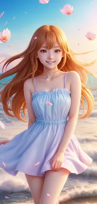 Beautiful Anime Girl with Dress Live Wallpaper