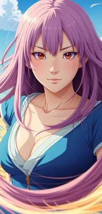 Enchanting Purplehead Girl Anime Portrait Live Wallpaper
