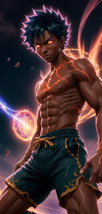 Glowing Evil Anime Male Character Live Wallpaper