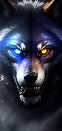 Heterochromia Werewolf Closeup Live Wallpaper