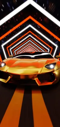 High Speed Gold Car Live Wallpaper
