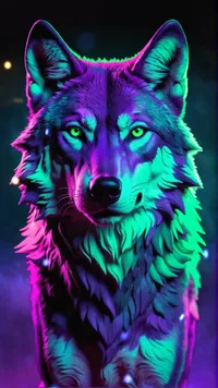 Iridescent Wolf Live Wallpaper