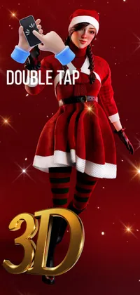 Lady Santa Dancing 3D Live Wallpaper