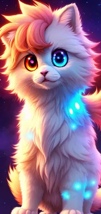 KItten with Fringe Hairstyle Anime Live Wallpaper