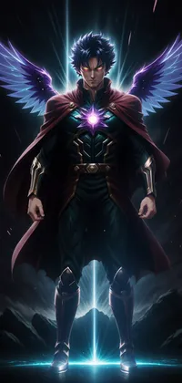 Male Anime with Angel Wings Live Wallpaper