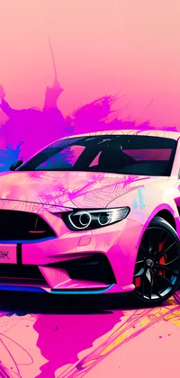 Luxurious Pink Car Painting Live Wallpaper