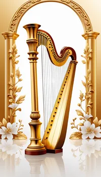Musical Instrument Harp Wood Live Wallpaper