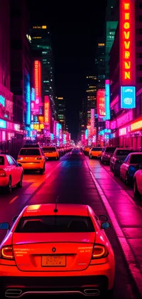 Neon City Car Drive Live Wallpaper