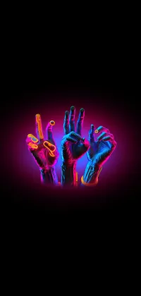 Neon hands Live Wallpaper