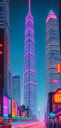 Neon Skyscrapers Live Wallpaper