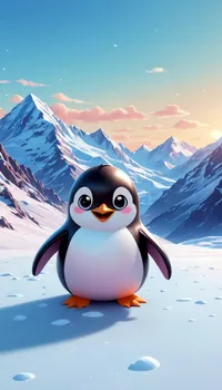 Penguin Sky Snow Live Wallpaper