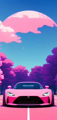 Pink Car in a Pink World Live Wallpaper