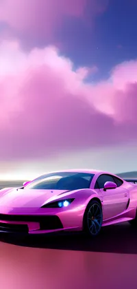 Pink Super Car with Spoiler Live Wallpaper