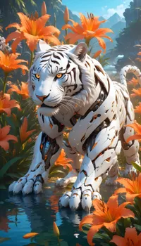 Plant Bengal Tiger Light Live Wallpaper