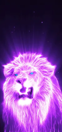 Purple Neon Lion Live Wallpaper