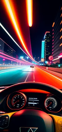 Racing in a Neon City Live Wallpaper