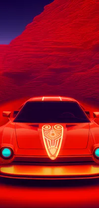 Red Car in the Desert Live Wallpaper