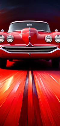 Red Car with Four Headlights Live Wallpaper