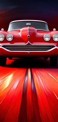 Red Car with Four Headlights Live Wallpaper