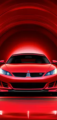 Red Glowing Muscle Car Front View Live Wallpaper