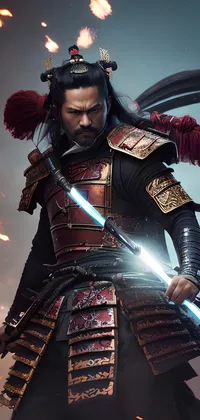 Samurai in Flames Live Wallpaper