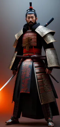 Samurai with Glowing Sword Live Wallpaper
