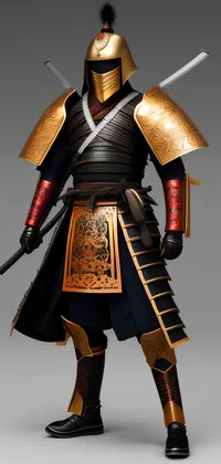 Samurai with Golden Helmet Live Wallpaper