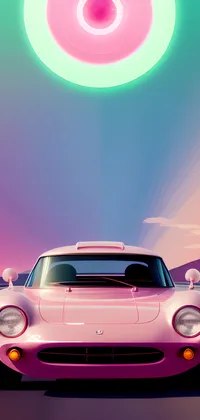 Sci-Fi Pink Car Illustration Live Wallpaper