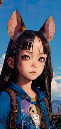 Cute Anime Girl with Pointy Ears Live Wallpaper