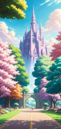 At the Gates of a Large Fabulous Castle Anime Live Wallpaper