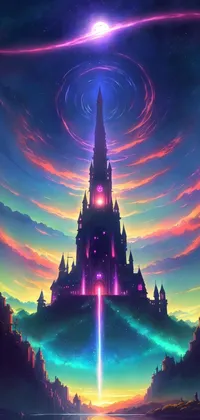 Castle and Wormhole Sky Fantasy Live Wallpaper
