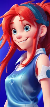 Smiley Redhead Girl Cartoon Live Wallpaper