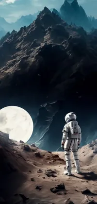 Spaceman Discovering New Planet Live Wallpaper