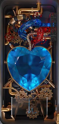 Steampunk Blue Heart Live Wallpaper