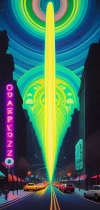 Trippy Neon City Journey Live Wallpaper