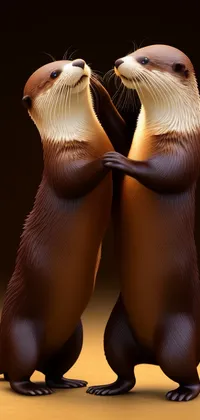 Two Otters Dancing Live Wallpaper