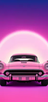 Vintage Pink Car Artwork Live Wallpaper