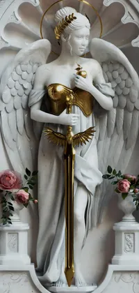White Marble Angel Live Wallpaper