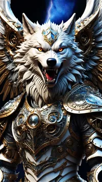 Winged Warrior Wolf Live Wallpaper