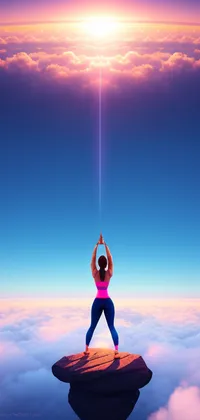 Yoga Above The Clouds Live Wallpaper
