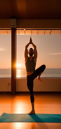 Yoga at Sunset Live Wallpaper
